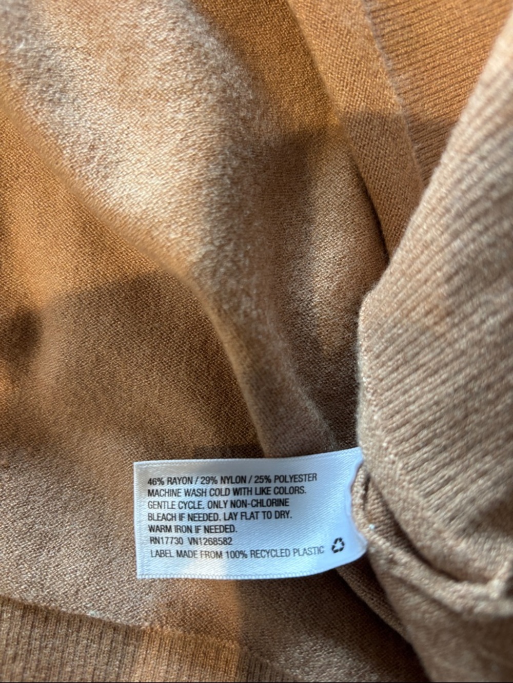 Prologue Tan V-Neck Lightweight Knit Sweater - Picture 7 of 7